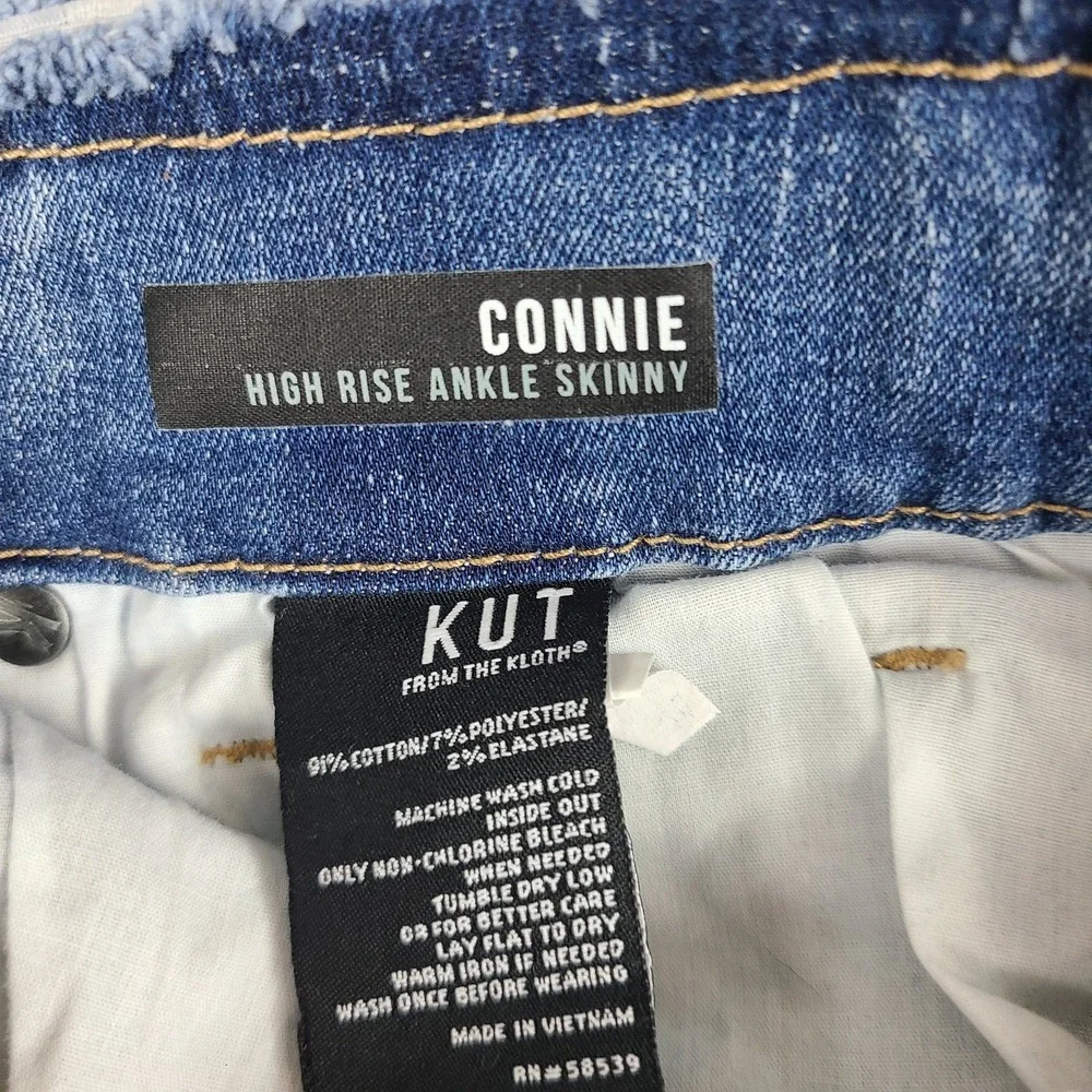 Kut From‎ The Kloth Jeans Womens 12 Blue Connie High Rise Ankle Skinny Distress